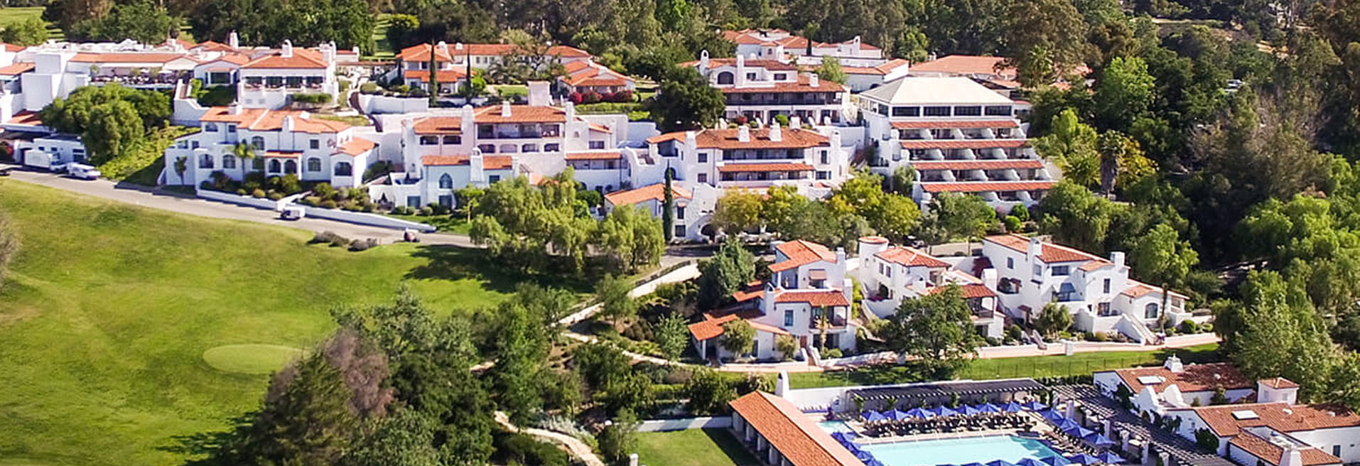 aerial view of ojai valley inn
