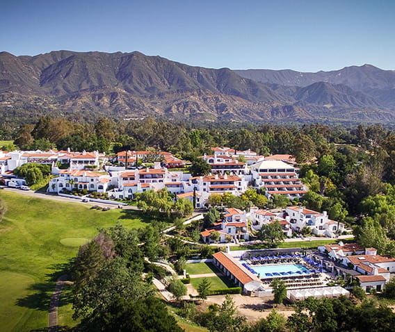 aerial view of ojai valley inn