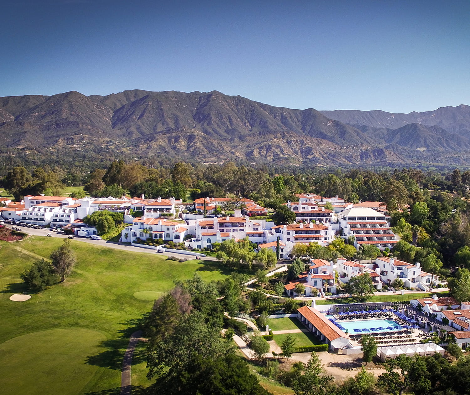 ojai valley inn aerial property view