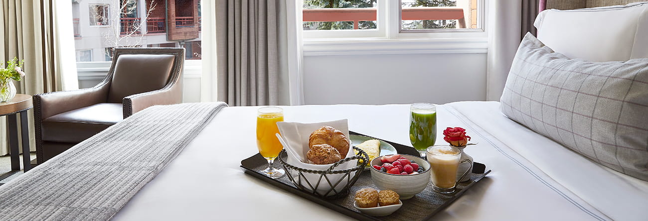 breakfast food on bed