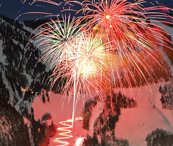 fireworks over aspen mountain 