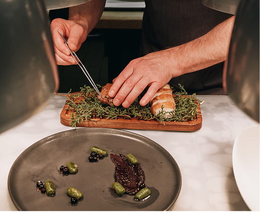 chef plating food