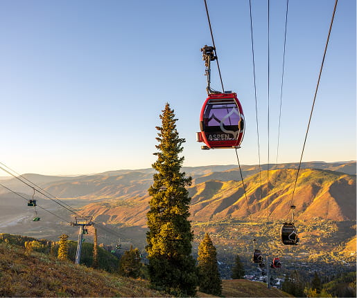 aspen mountain gondola in summer