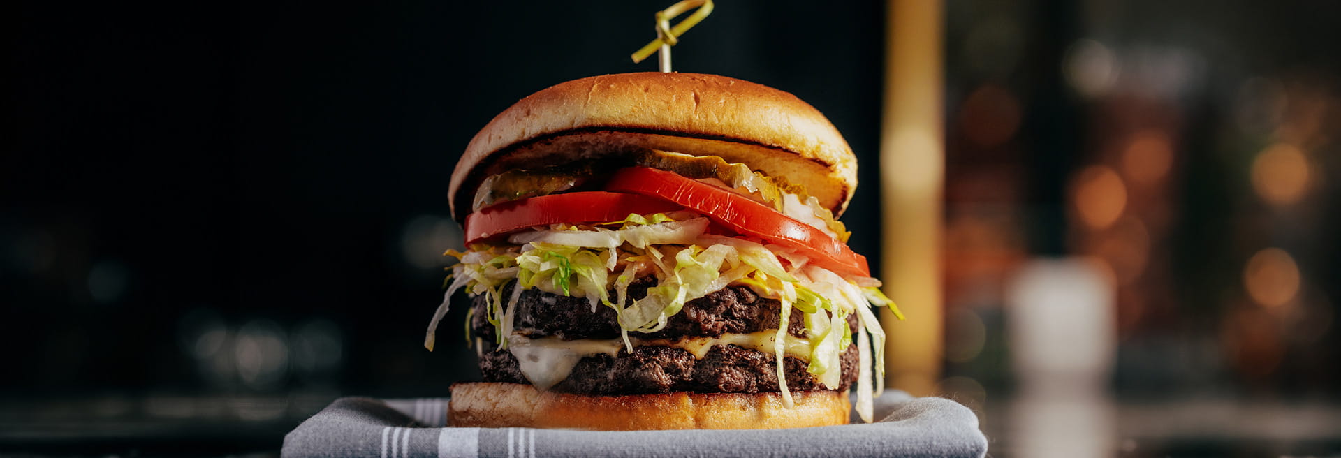 ajax tavern burger on table