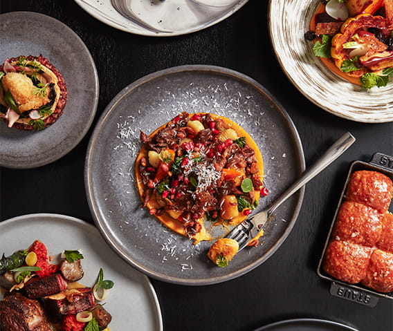 An array of dishes from the Element 47 menu.