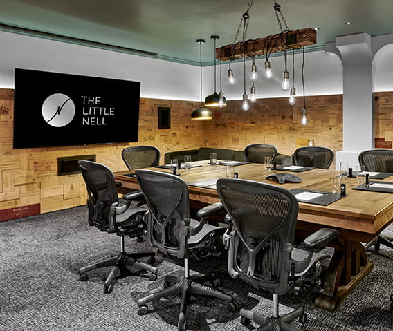 The Board Room, a meeting space inside The Little Nell hotel.