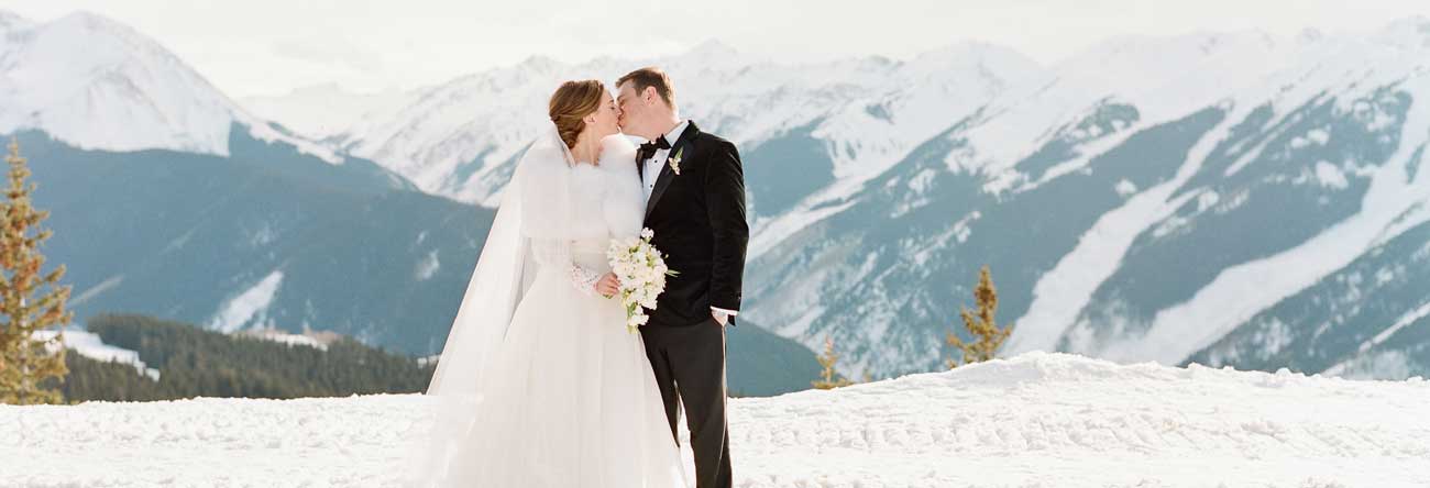 Winter Wedding atop Aspen Mountain at the Wedding Overlook
