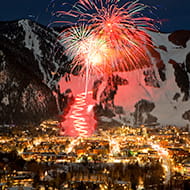 fireworks over aspen mountain