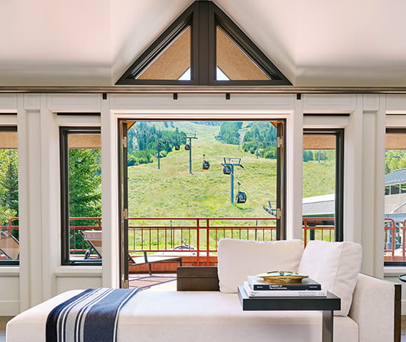 The scenic view of the Aspen Mountain gondola from the Krug Suite's spacious balcony.