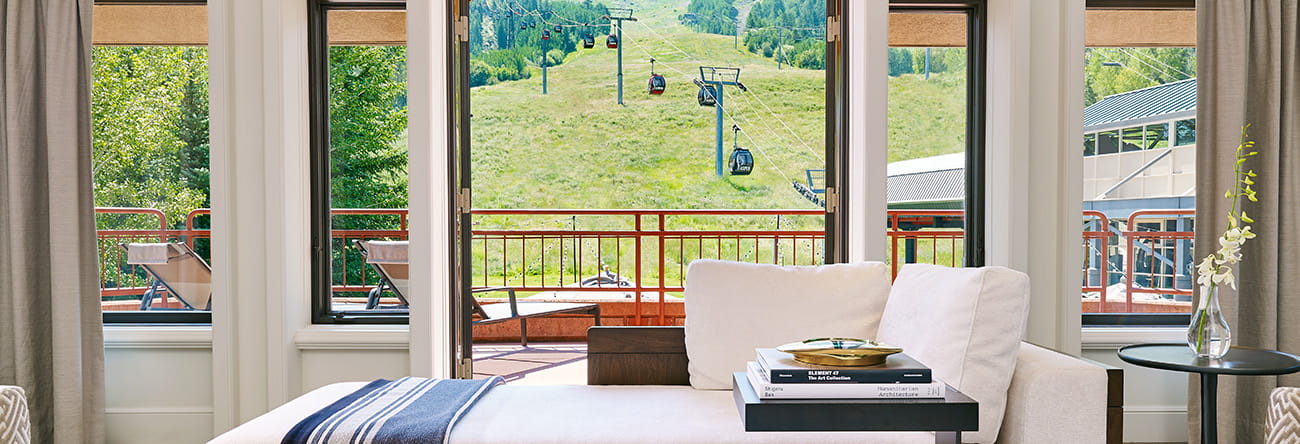 view of aspen mountain and gondola from suite