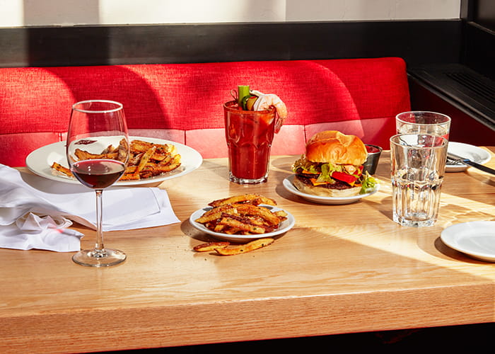 food on table in ajax tavern