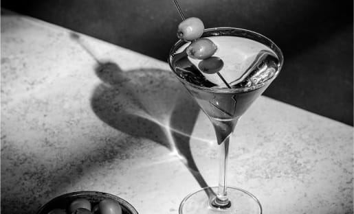 martini on table