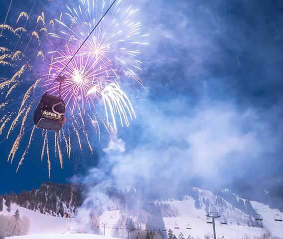 fireworks over aspen mountain