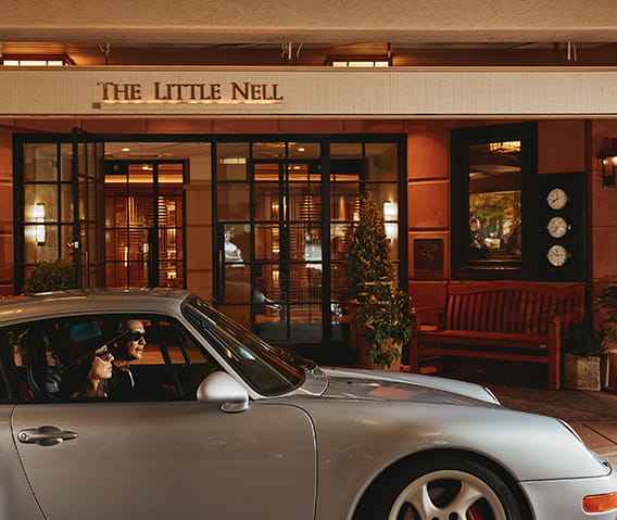 sports car in front of the little nell