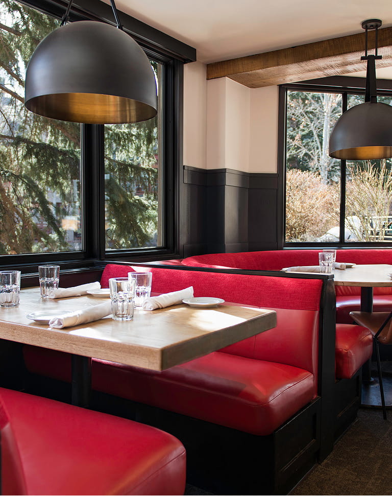 red booth in ajax tavern
