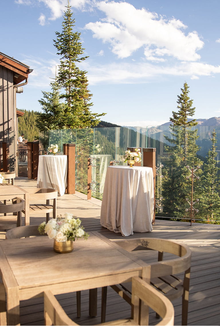 outdoor deck area at aspen mountain club