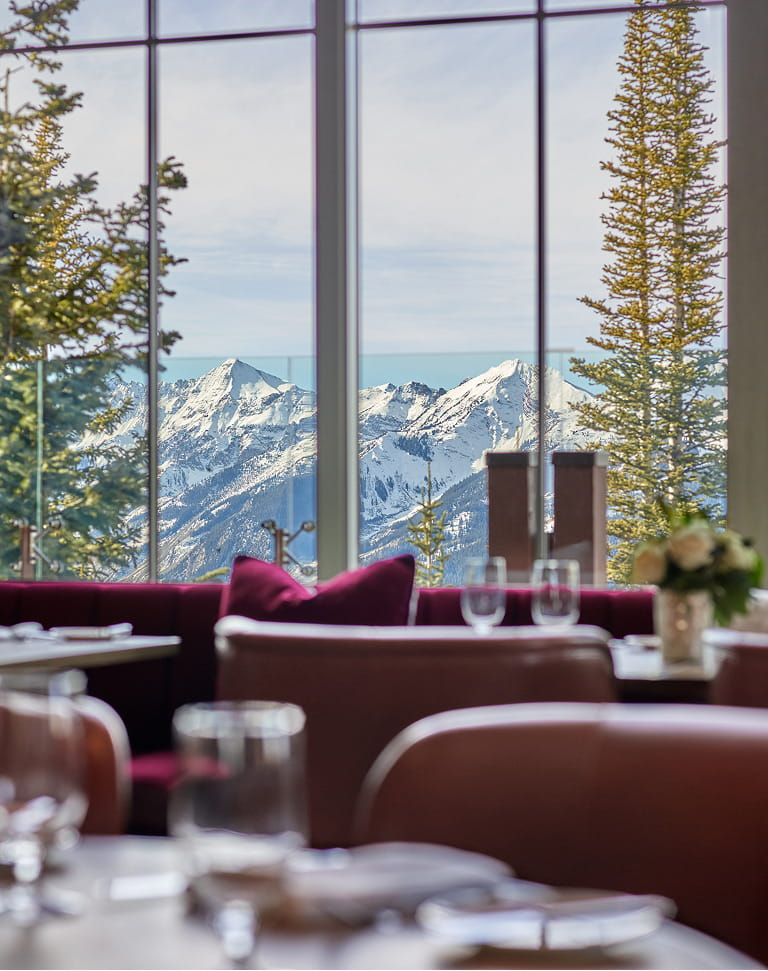 view of aspen mountains from amc dining room