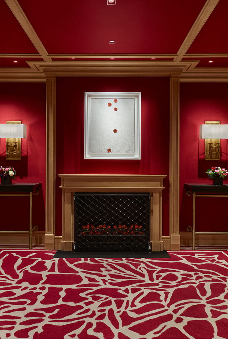 fireplace in the board room