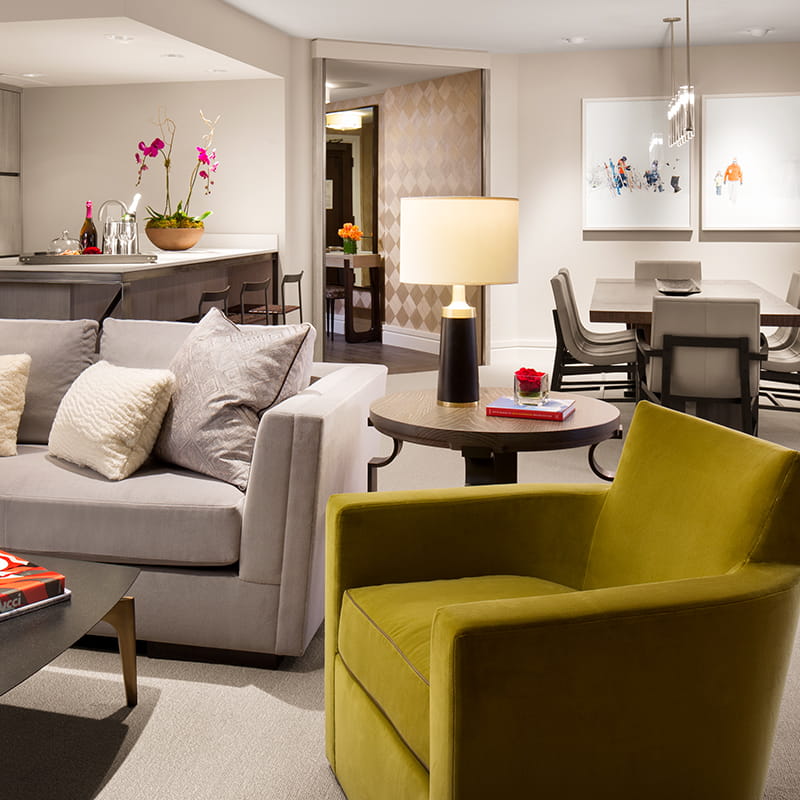 chairs in living room of benedict suite