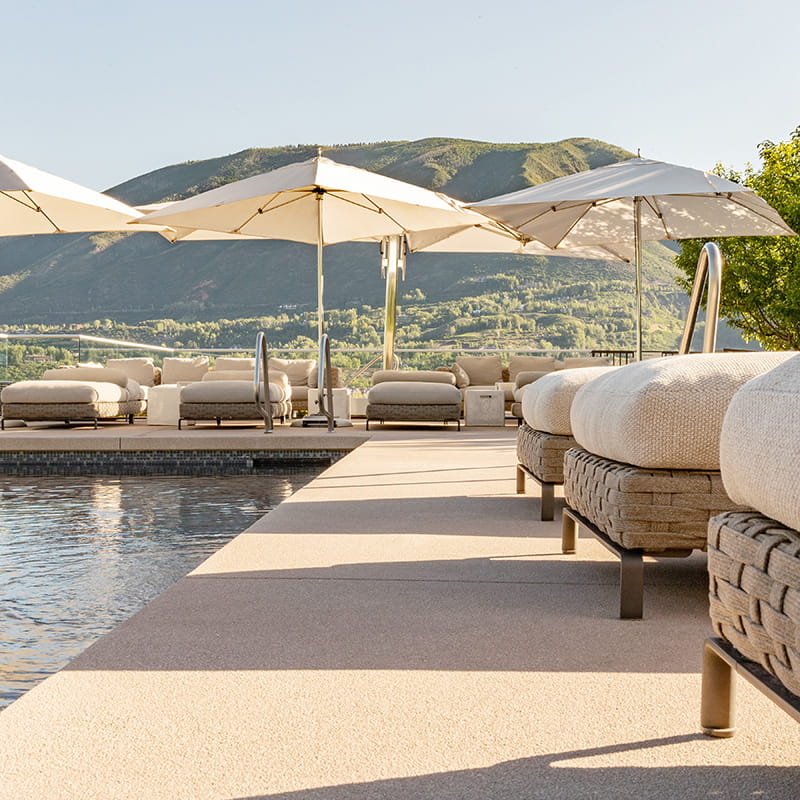 residences pool overlooking aspen mountains