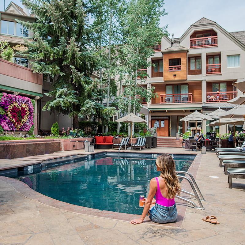woman by pool 