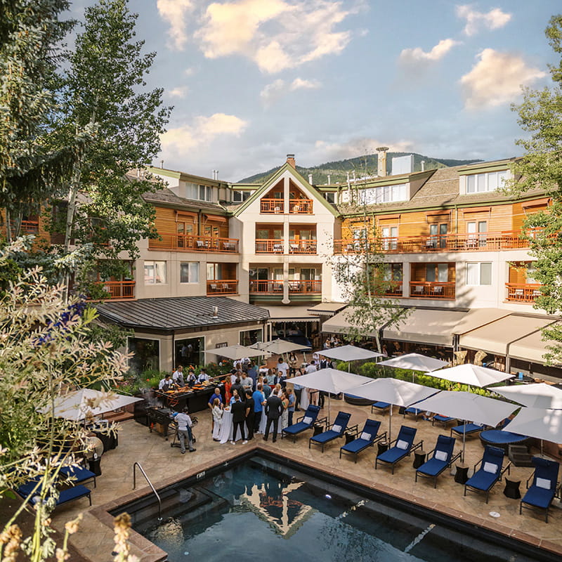 outdoor pool and exterior of hotel