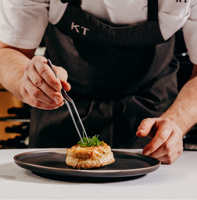 chef plating food