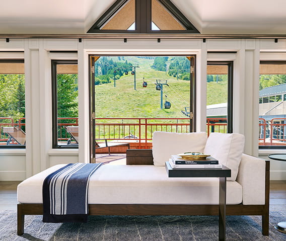 view of aspen mountain and gondola from suite