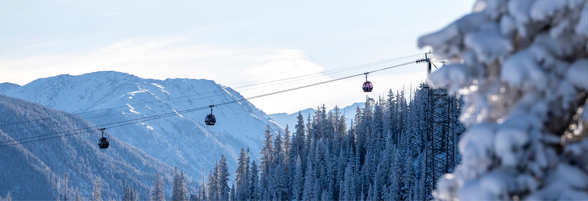 aspen mountain gondola in winter