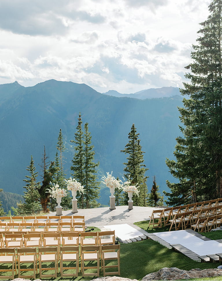 wedding setup on wedding deck venue