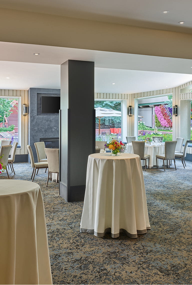 wedding setup in the wine bar