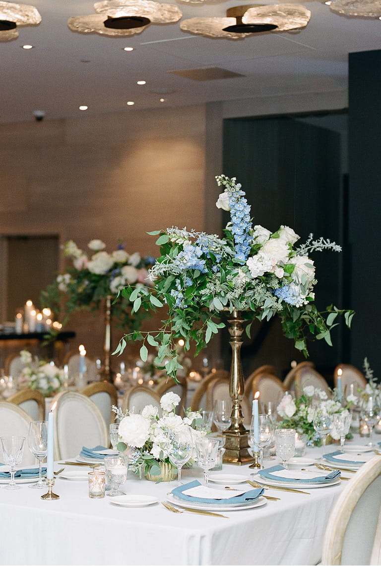 wedding table setup in the wine bar