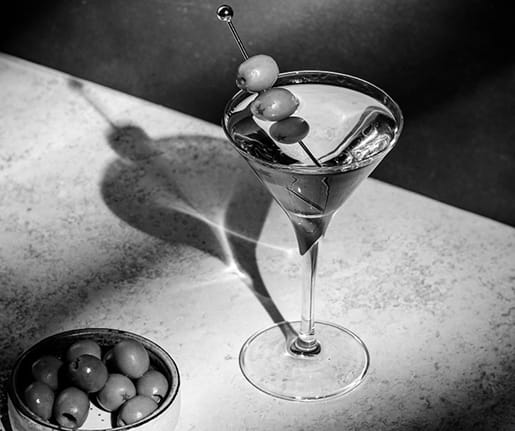 martini on table