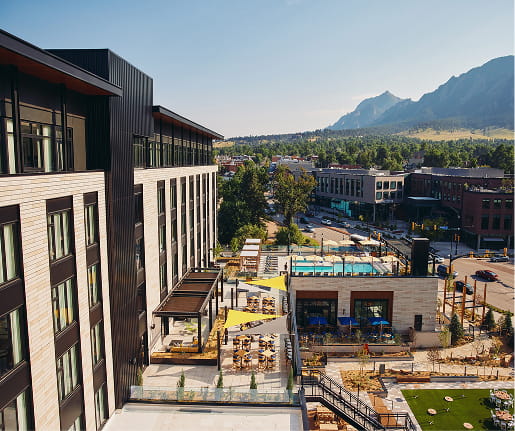 aerial view of exterior of limelight boulder