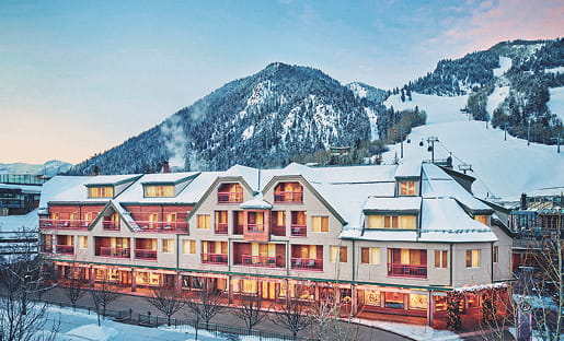 exterior of the little nell in winter