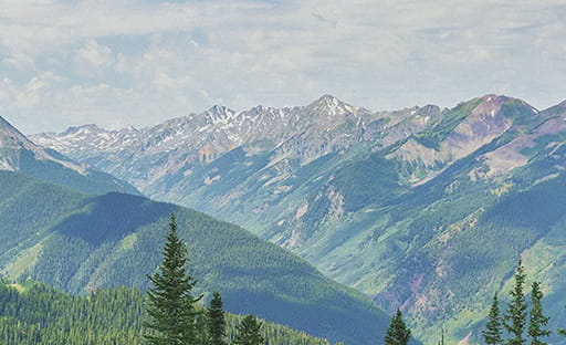 aspen mountains in the spring