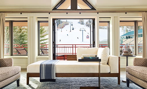 view of aspen mountain and gondola from suite