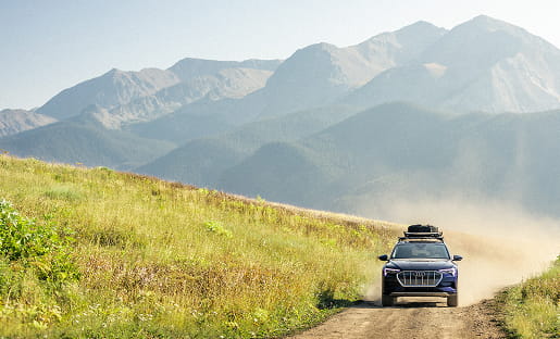 audi car in mountains