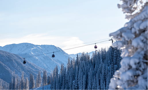 Aspen gondola in winter