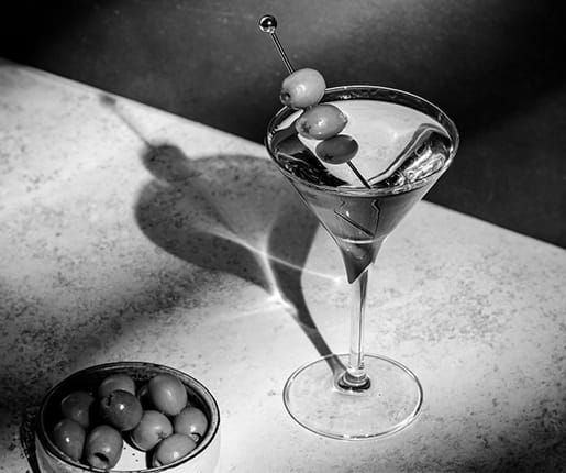 martini on table