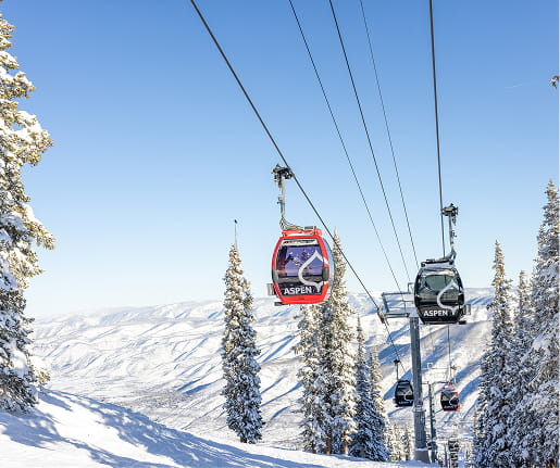 aspen mountain gondola in winter